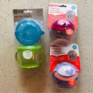 NWT set of Skip Hop and Munchkin snack cups (4 total)